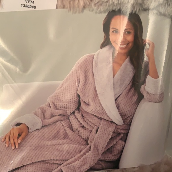 Carole Hochman Ladies Plush Soft Warm Long Wrap Robe Faux Fur Collar Pockets New - Picture 13 of 13